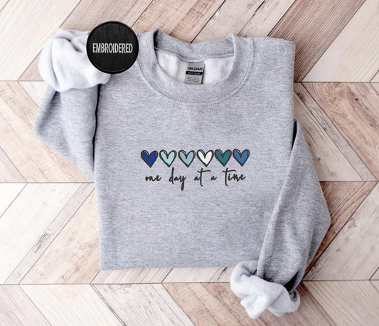 One Day At a Time Embroiderd Sweatshirt