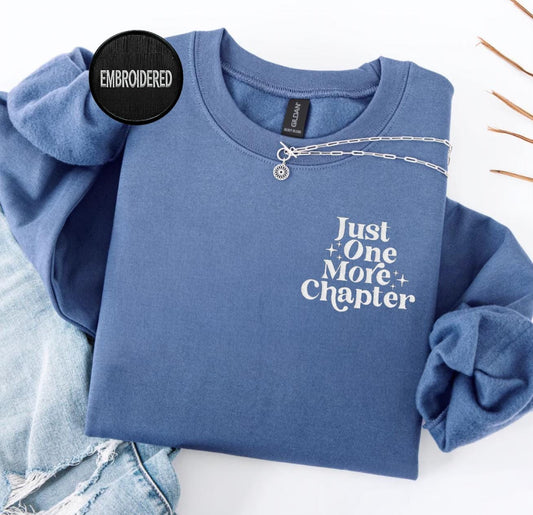 Just One More Chapter Embroidered Sweatshirt