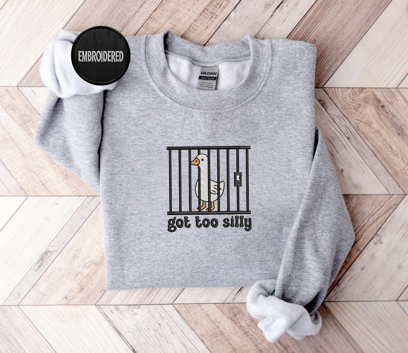 Silly Goose Embroidered Sweatshirt