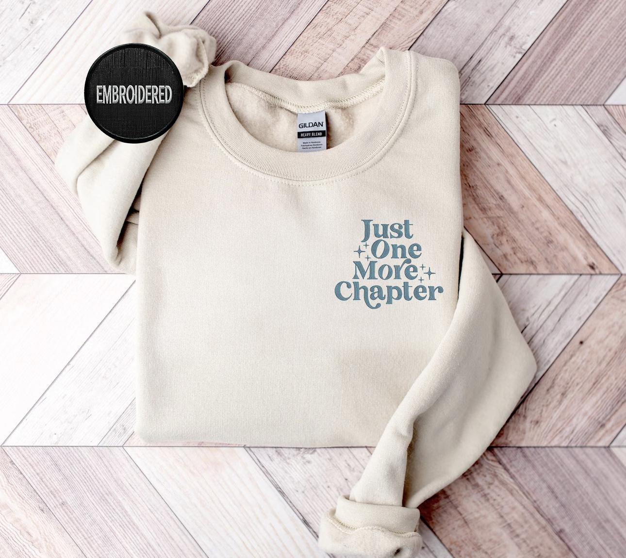 Just One More Chapter Embroidered Sweatshirt