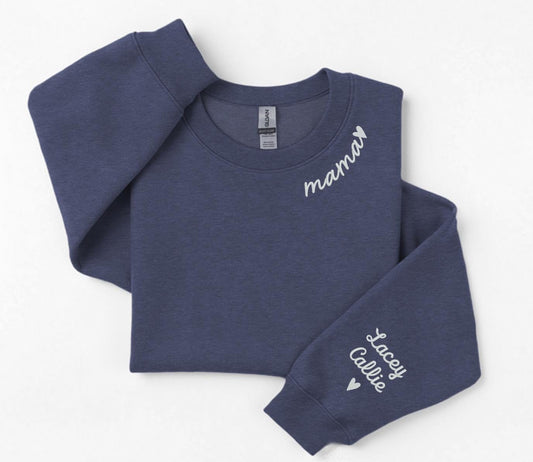 EMBROIDERED Custom Mama Sweatshirt