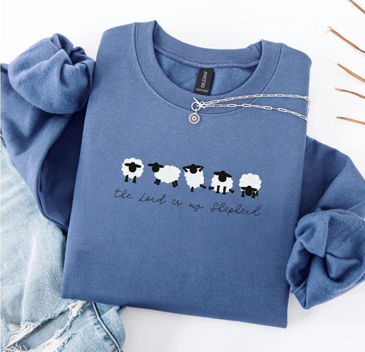 The Lord is My Shepherd Embroidered Sweatshirt