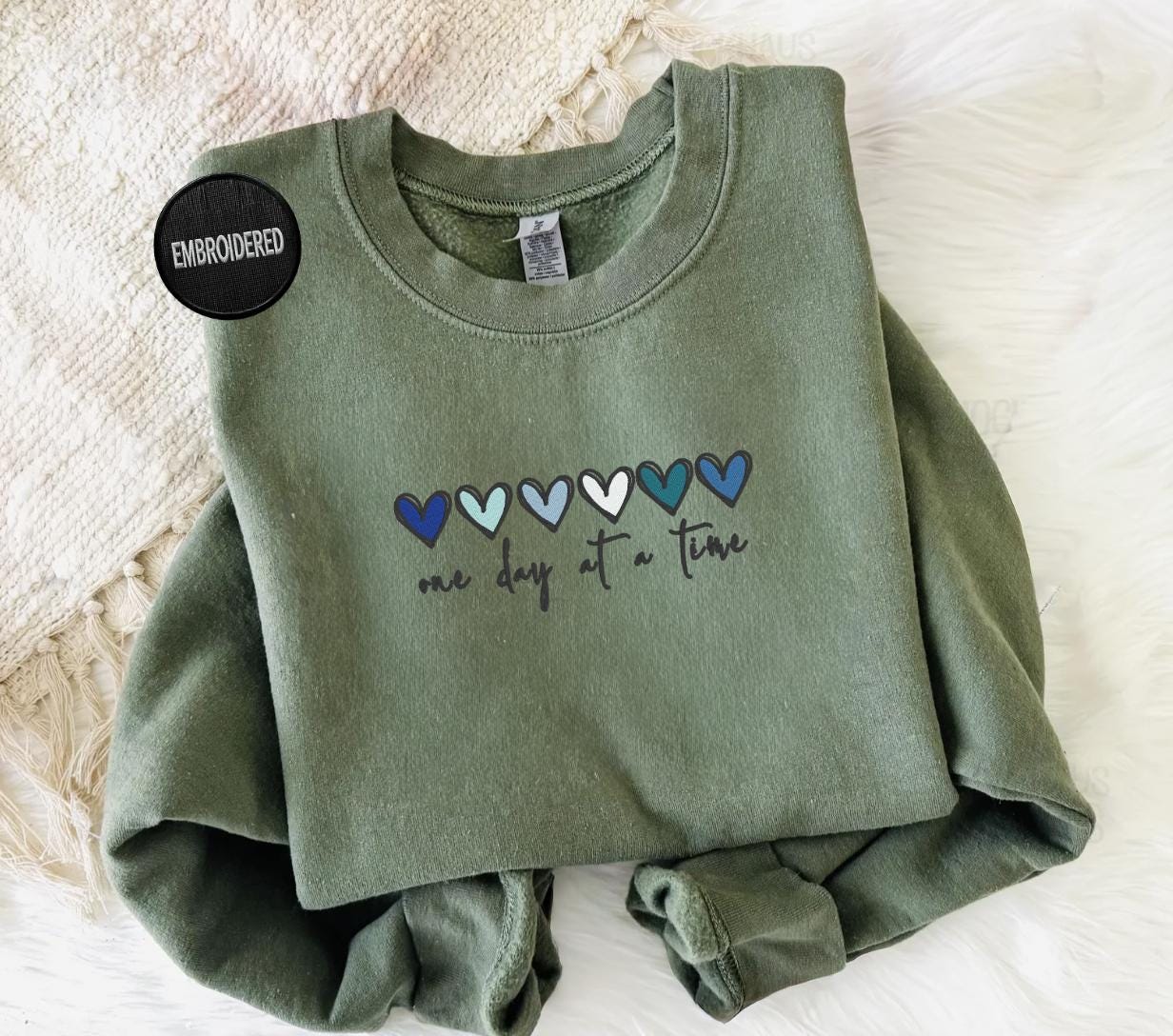 One Day At a Time Embroiderd Sweatshirt