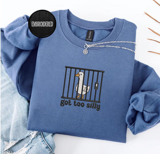 Silly Goose Embroidered Sweatshirt