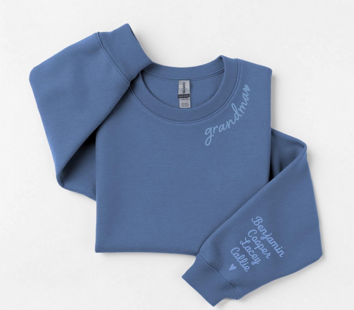 EMBROIDERED Custom Grandma Embroidery Sweatshirt