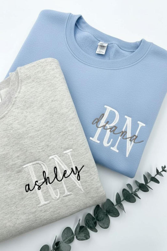 Embroidered Nurse Sweatshirt Embroidery