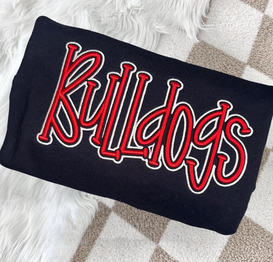 EMBROIDERED Bulldogs 3D Puff Personalized Team Sweatshirt