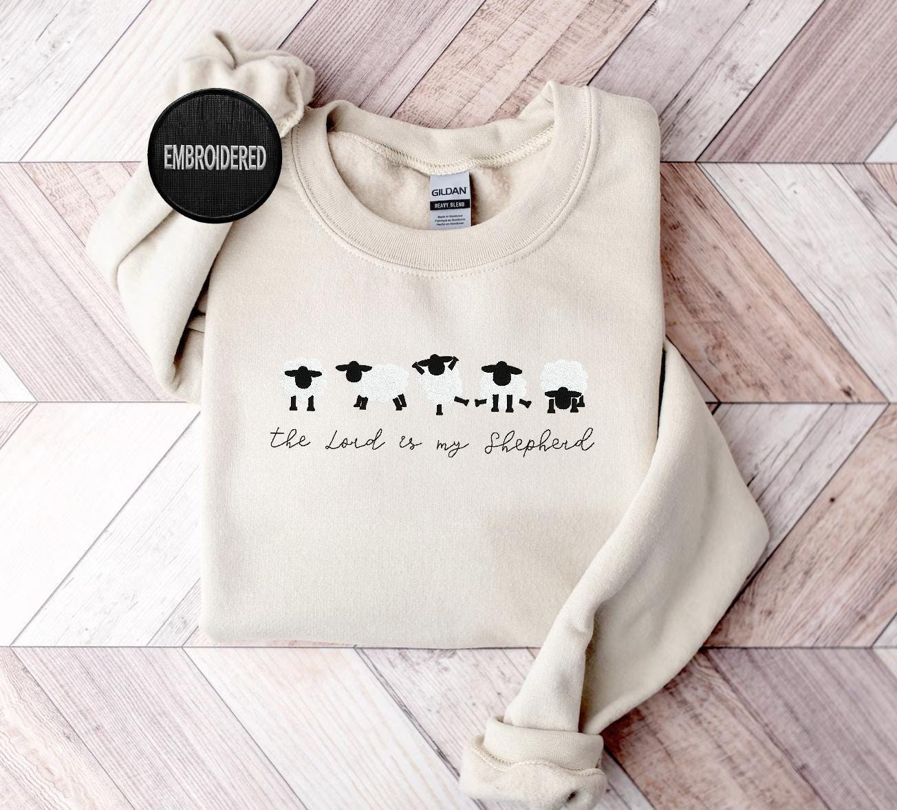 The Lord is My Shepherd Embroidered Sweatshirt
