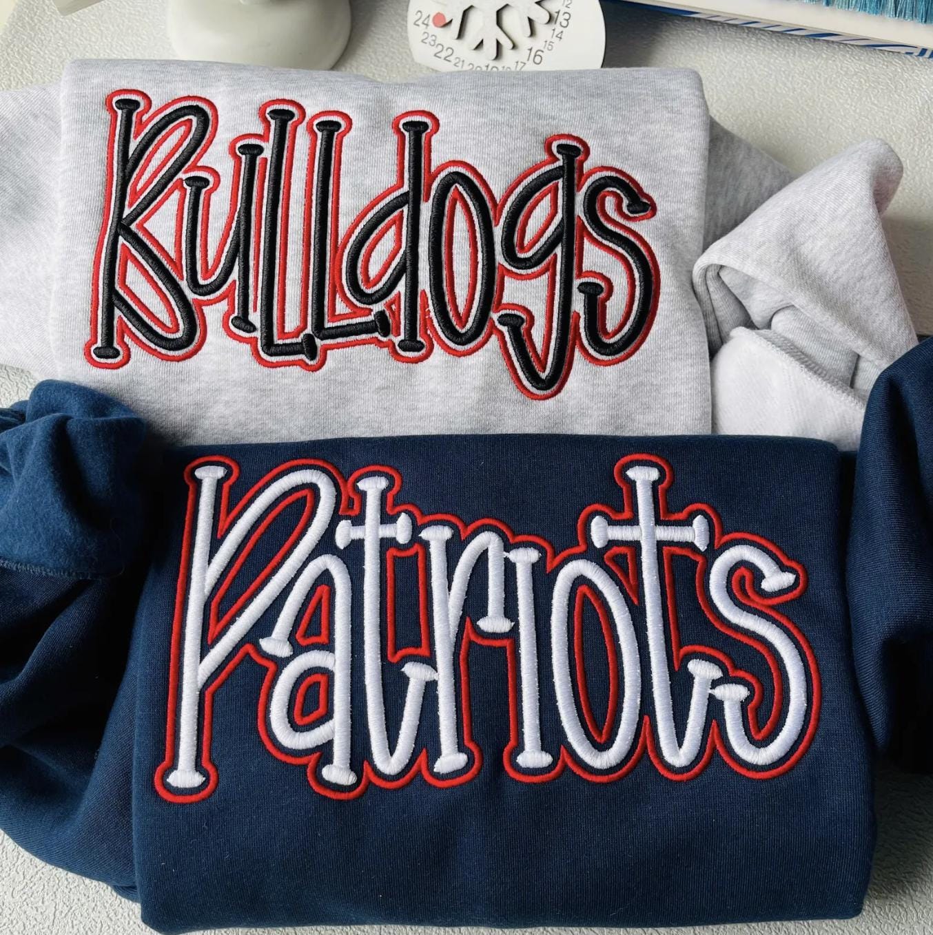 EMBROIDERED Bulldogs 3D Puff Personalized Team Sweatshirt