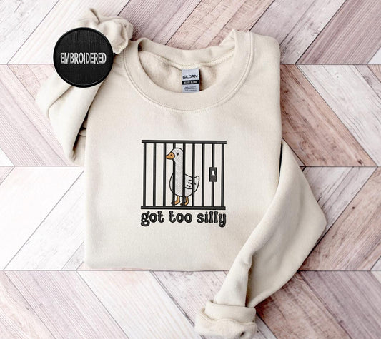 Silly Goose Embroidered Sweatshirt