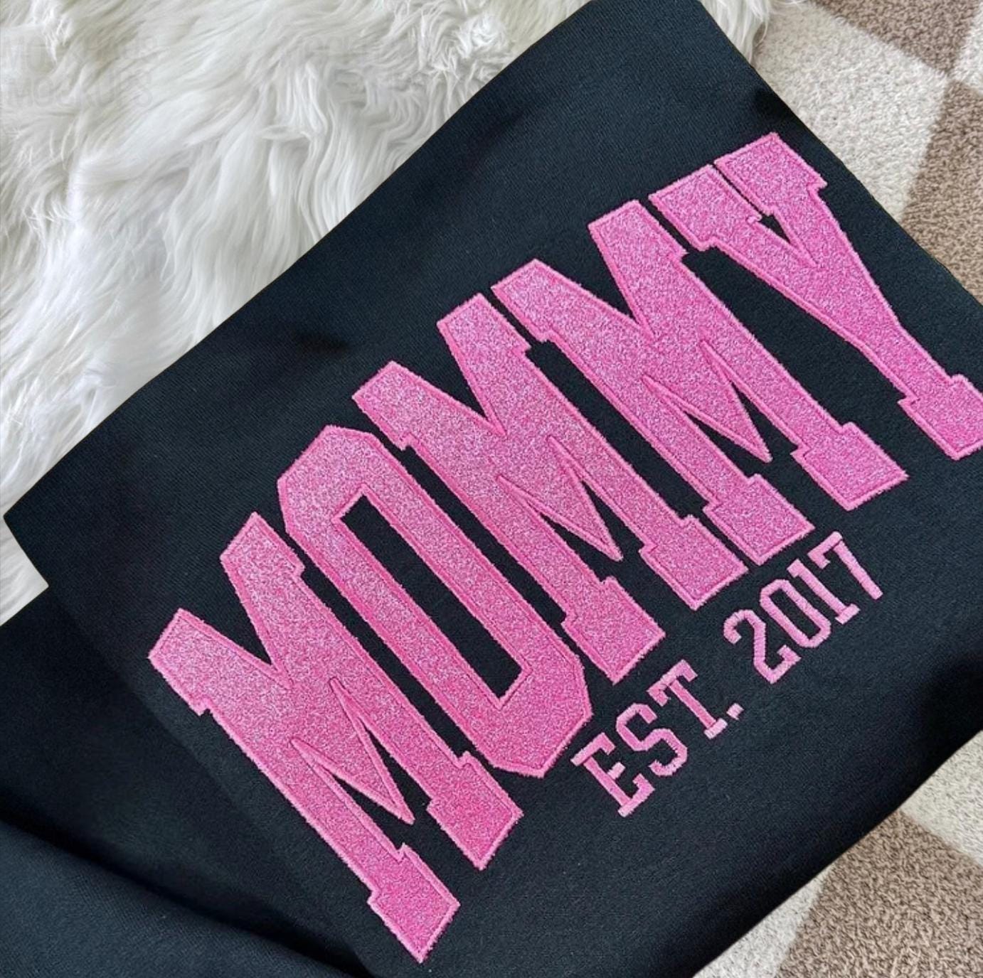 Glitter Embroidered Mama Sweatshirt