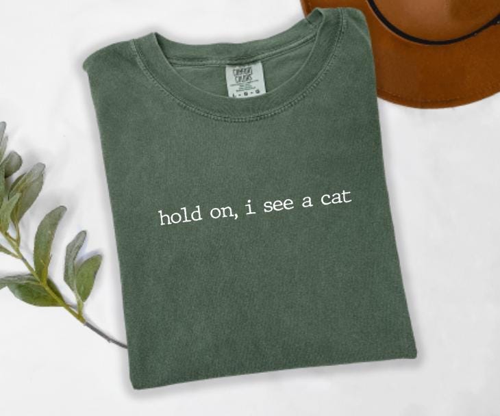 Hold On I See A Cat Graphic Tee
