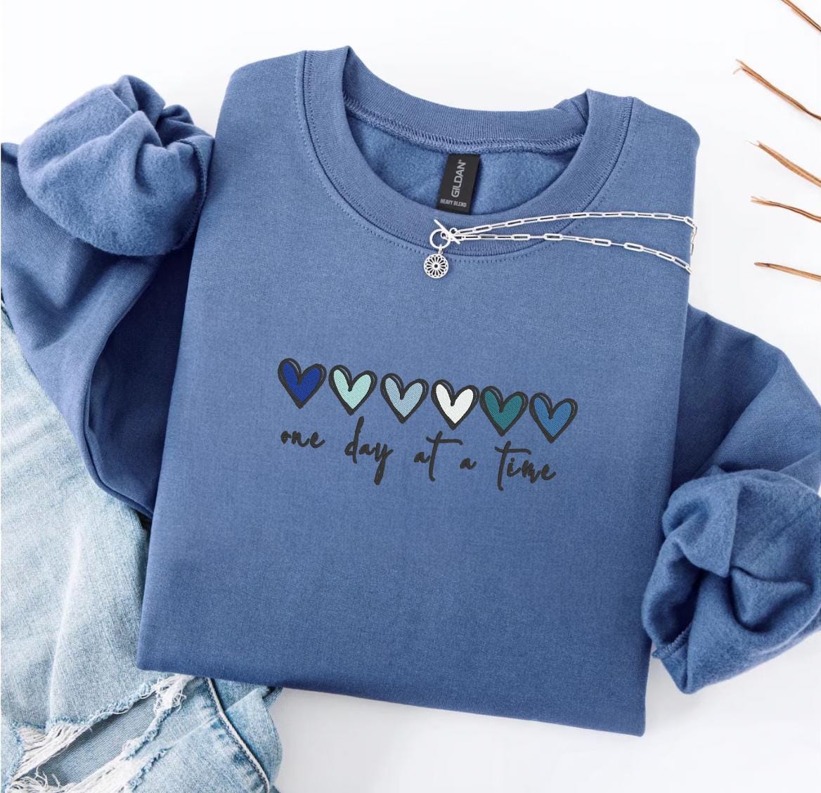 One Day At a Time Embroiderd Sweatshirt