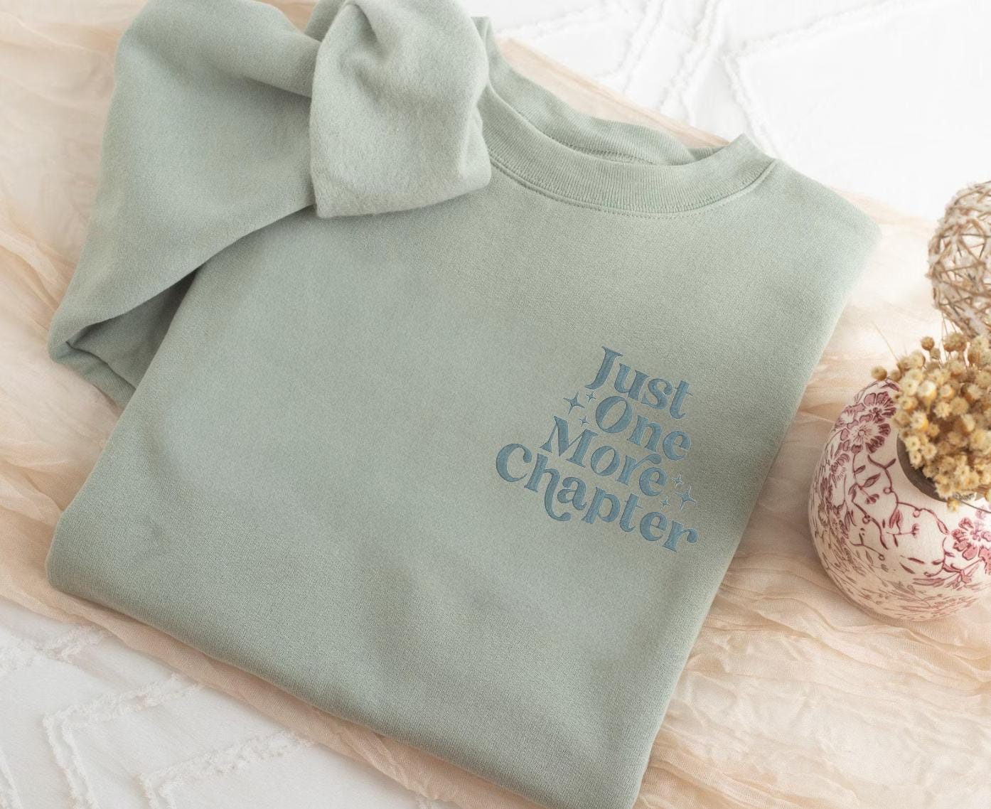 Just One More Chapter Embroidered Sweatshirt