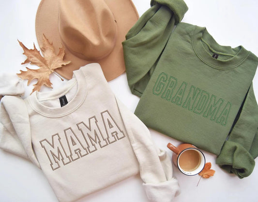 Mama Sweatshirt Custom Embroidered